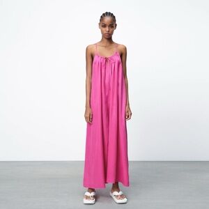 Zara Pink Flowy Maxi Dress